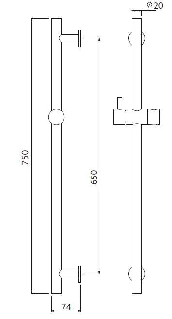 Штанга душевая M&Z Radius ACS80114 черный