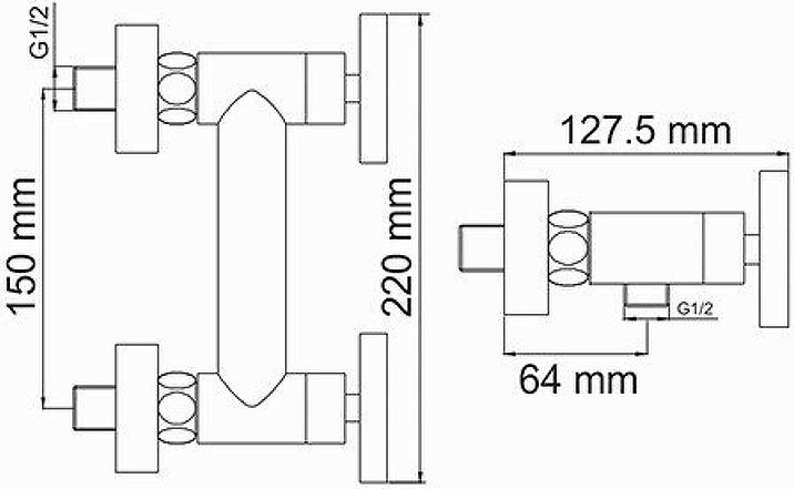 Смеситель для душа WasserKRAFT Weser 7802, хром