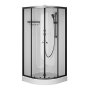 Душевая кабина Am.Pm X-Joy W94C-401-090BT 90х90см, с крышей, стекло прозрачное, профиль черный матовый