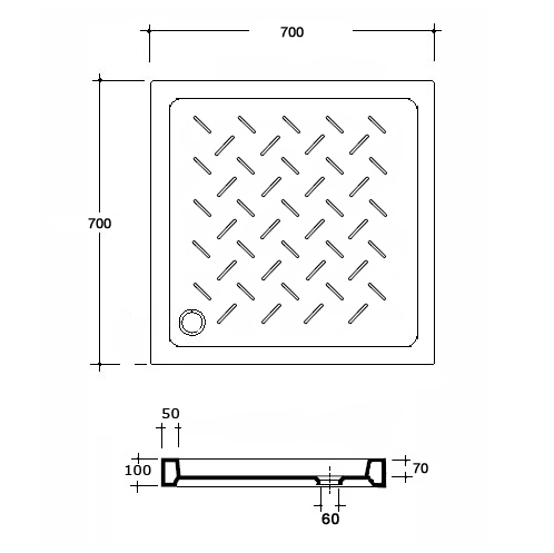 Поддон для душа RGW Ceramics CR-077 70х70х10