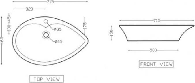 Раковина накладная 71 см Artize Tiaara TIS-WHT-73931