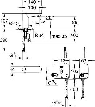 Смеситель для раковины Grohe Euroeco Cosmopolitan E 36384000