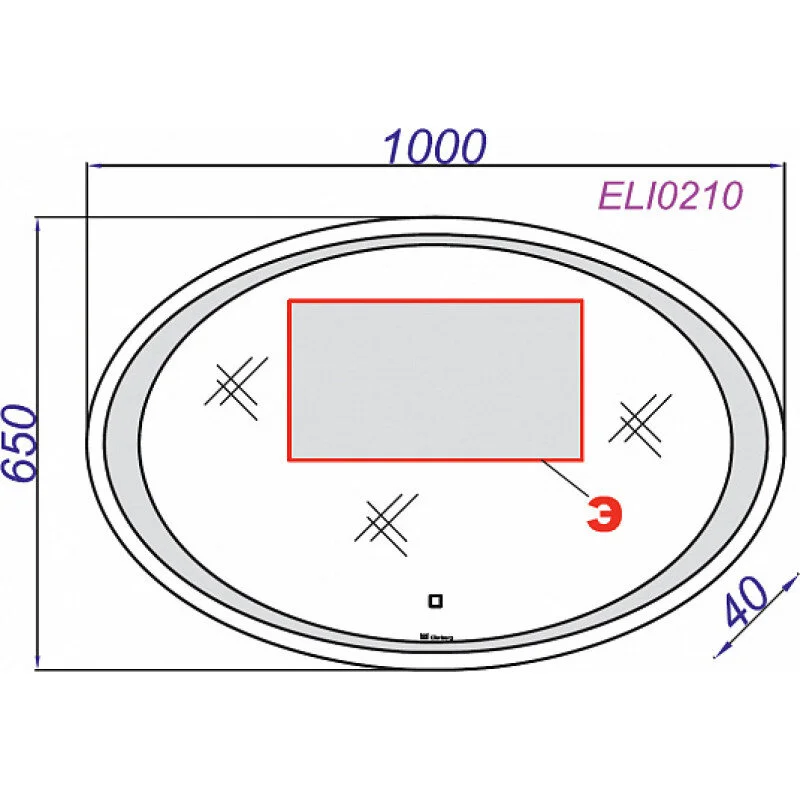 Зеркало Clarberg Ellipse ELI0210 белый