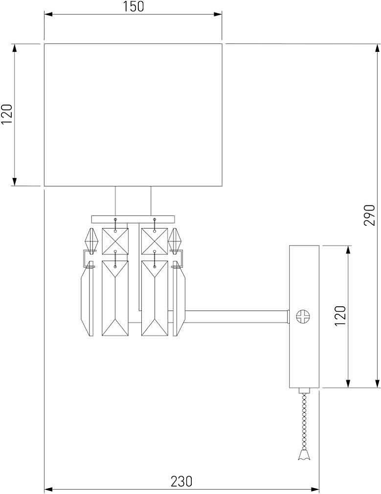 Бра Eurosvet Zaffiro 10099/1 хром