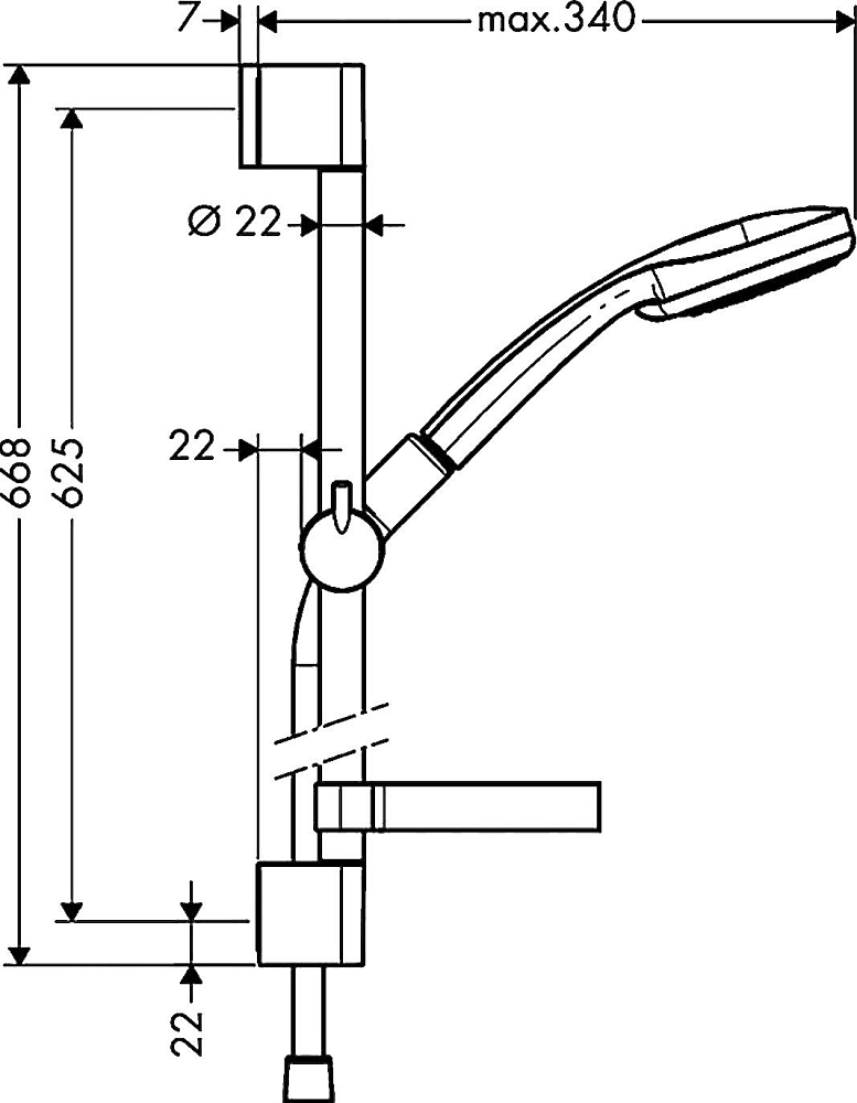 Душевой гарнитур Hansgrohe Croma 100 Multi 27775000 Unica C