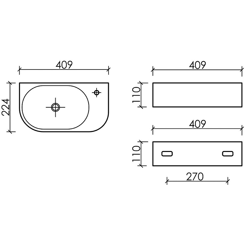 Раковина подвесная Ceramica Nova Element CN6066L белый