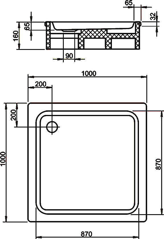 Поддон для душа Kaldewei Ambiente 100x100 mod. 392-2 440235000001