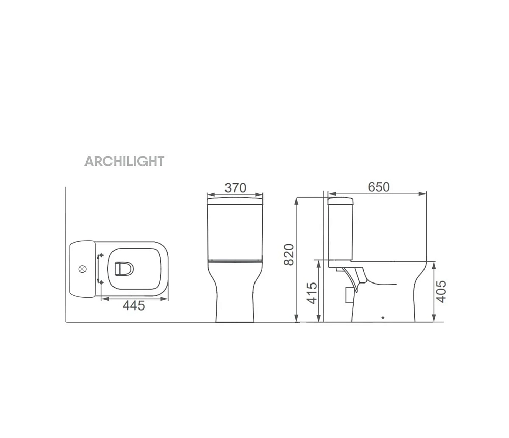 Напольный унитаз Creo Ceramique Archilight ARL1002, с бачком AS1003 и сиденьем AS1001T