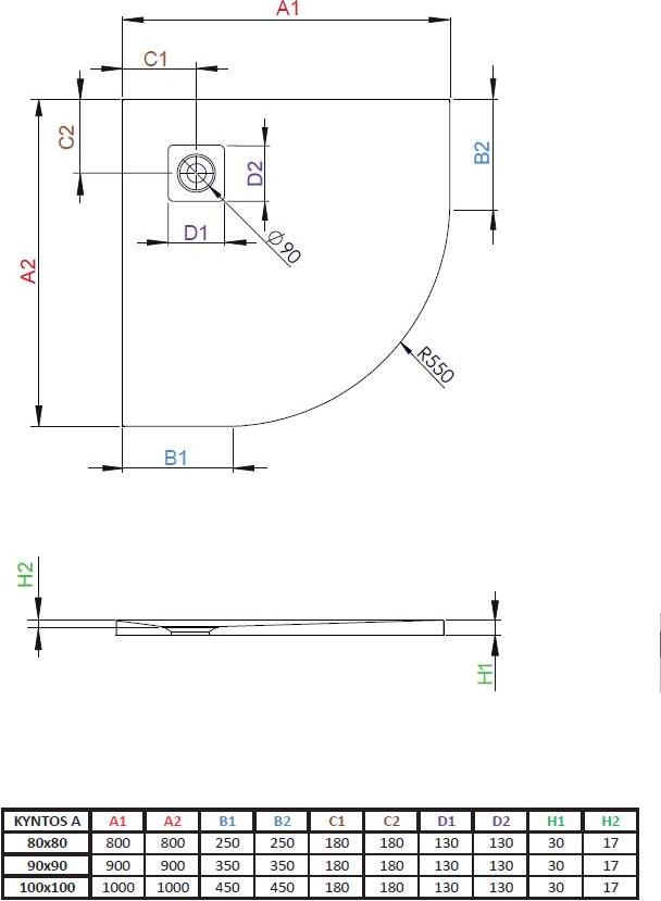 Душевой поддон Radaway Kyntos A 90x90 см HKA9090-04, белый