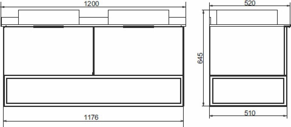 Тумба с раковиной Comforty Порто 120-2 00-00001287, дуб темно-коричневый