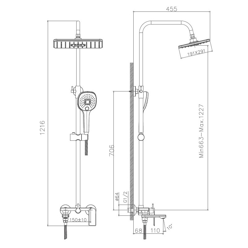 Душевая система Haiba HB24505 хром