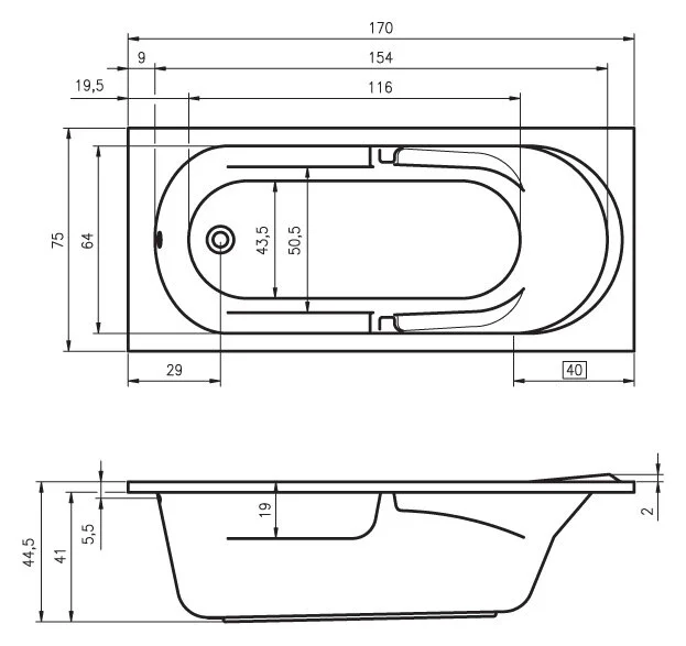 Акриловая ванна Riho Future BC2800500000000_AIR белый