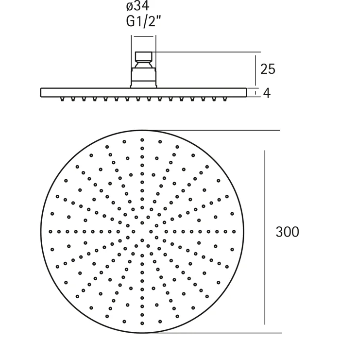 Душ верхний Cisal Xion DS016420D1 серый