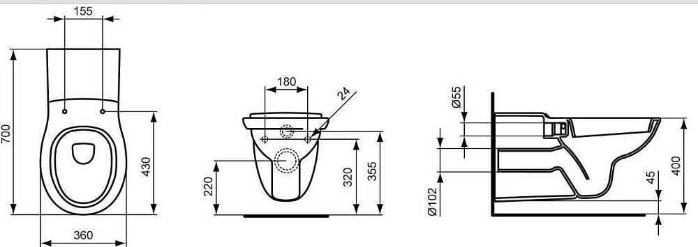 Подвесной унитаз Ideal Standard San Remo R340201