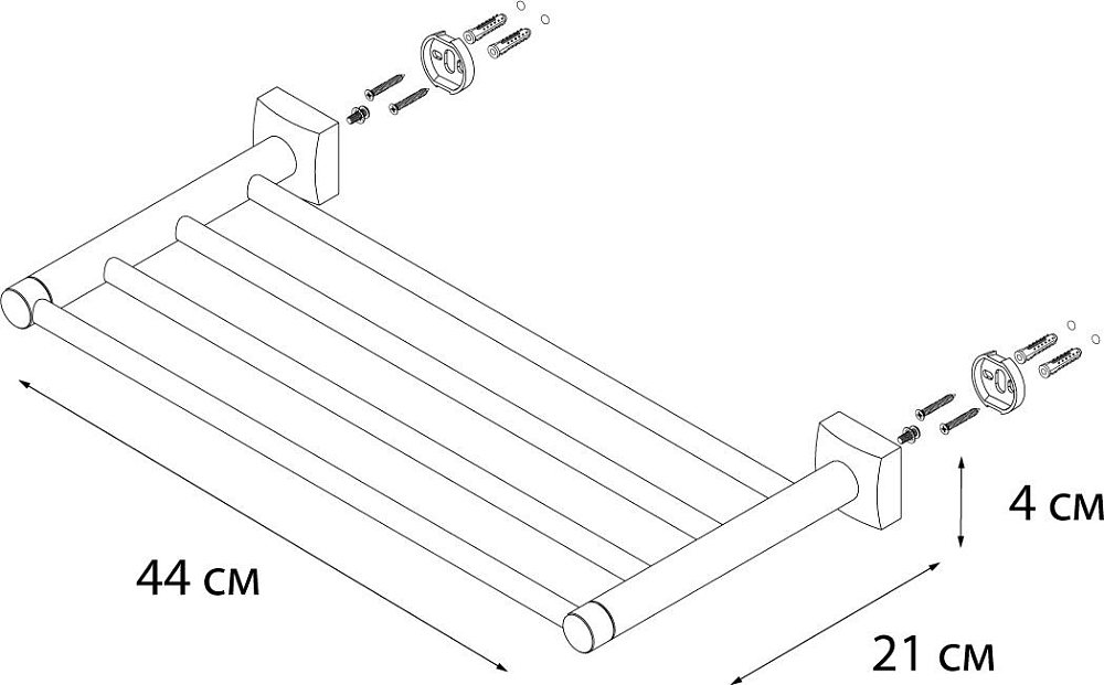 Полка Fixsen Kvadro FX-61316 хром