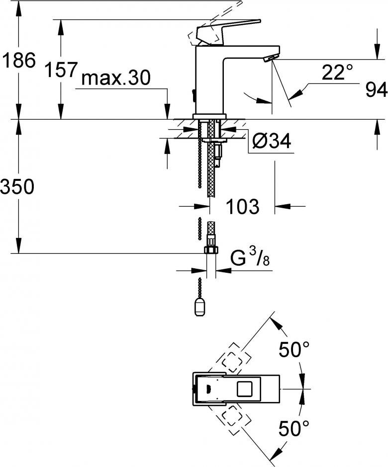 Смеситель Grohe Eurocube 23131000 для раковины