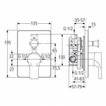 Смеситель для ванны с душем Ideal Standard Attitude A4758AA хром