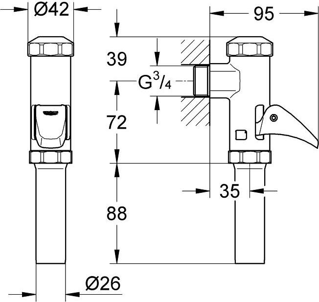 Смывное устройство для унитаза Grohe Grohe Dal 37141000