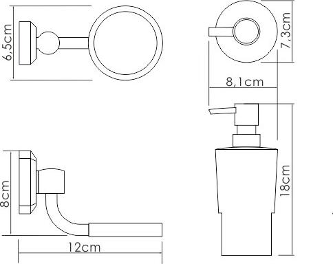 Дозатор для жидкого мыла WasserKRAFT K-28199, белый/хром