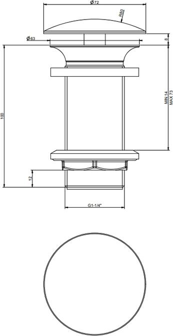 Донный клапан для раковины Gessi 01391#031, хром