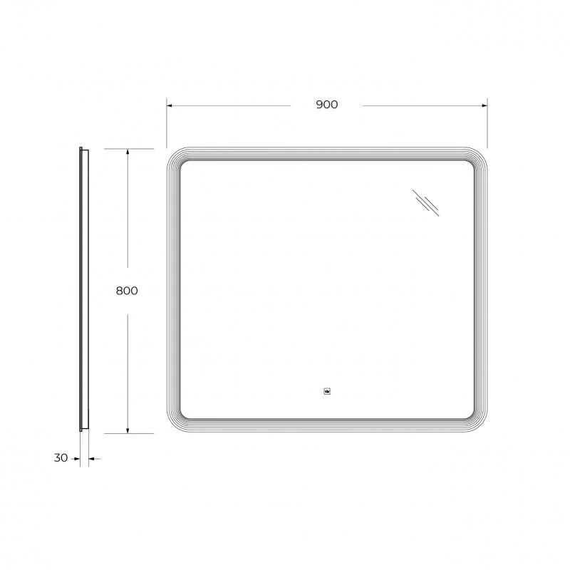 Зеркало Cezares Duet CZR-SPC-DUET-900-800-LED-TCH белый