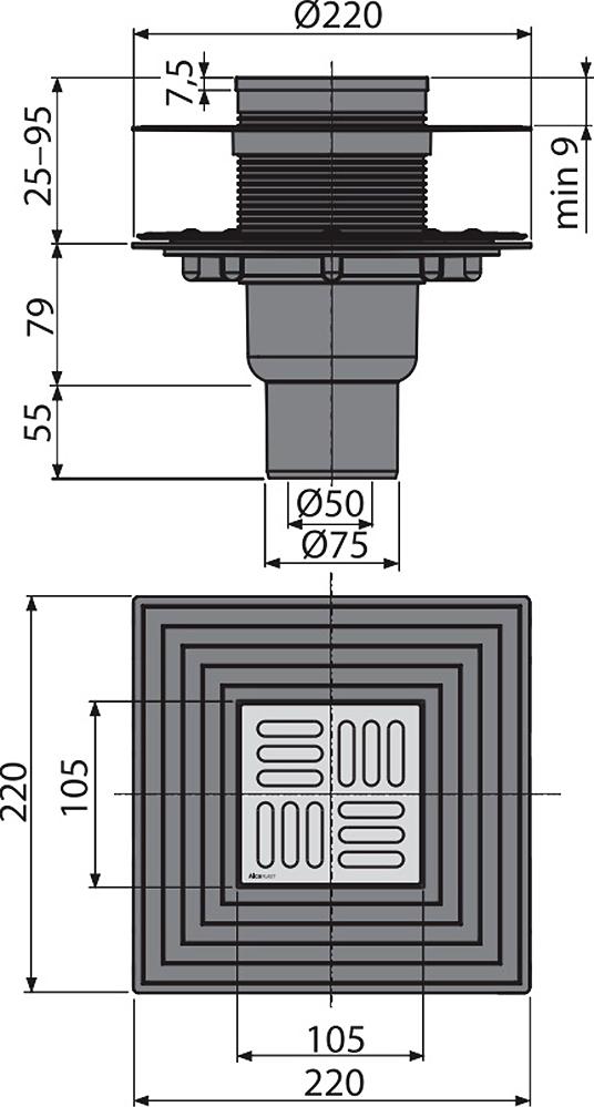 Душевой трап AlcaPlast APV2324