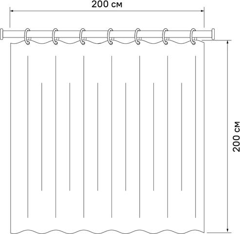 Шторка для ванной 200х200 см Iddis Fern Dance 421P20Ri11, фиолетовый