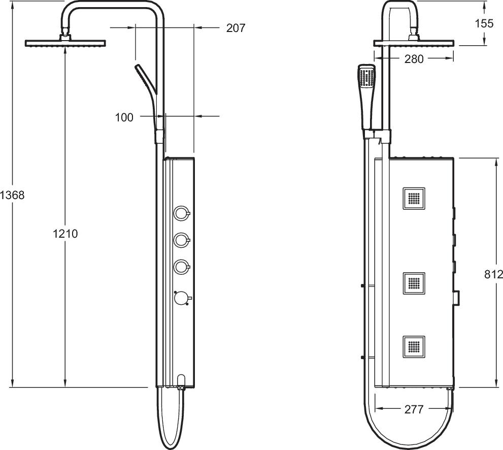 Душевая панель Jacob Delafon WaterTile E3872-185