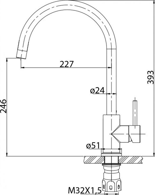 Смеситель для кухни BelBagno Armonica ARM-LAM-IN, нержавеющая сталь