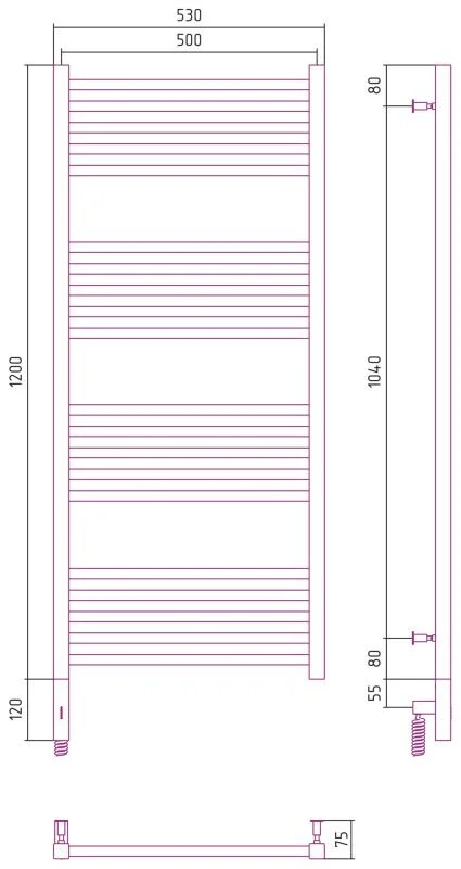 Полотенцесушитель электрический Сунержа Модус 3.0 30-5701-1250 белый