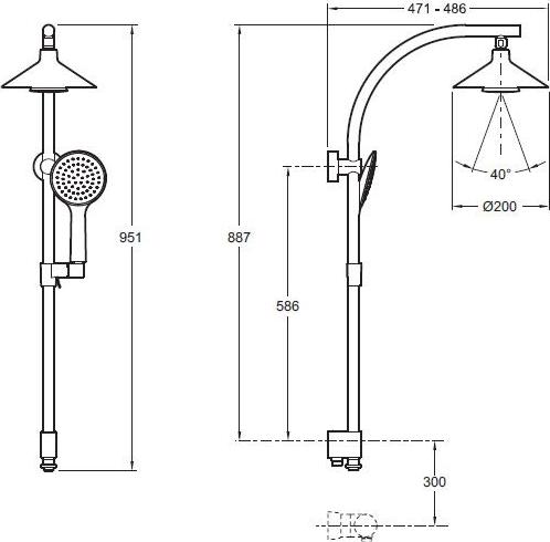 Душевая система без смесителя Jacob Delafon Moxie E8079-CP