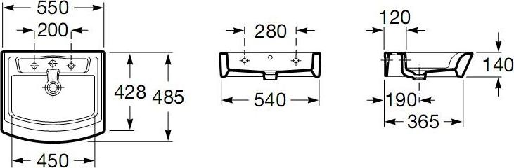 Раковина подвесная 55 см Roca Hall 327881000, белый