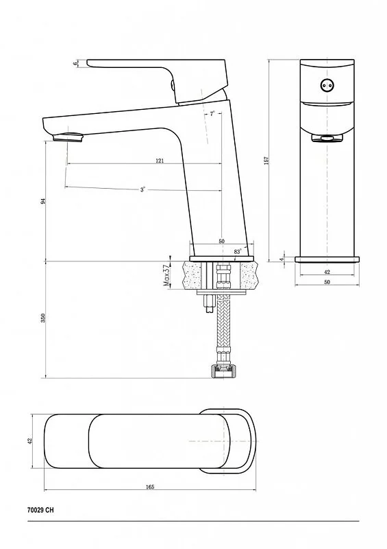 Смеситель Ceramicanova Exellence 70029CH для раковины, хром