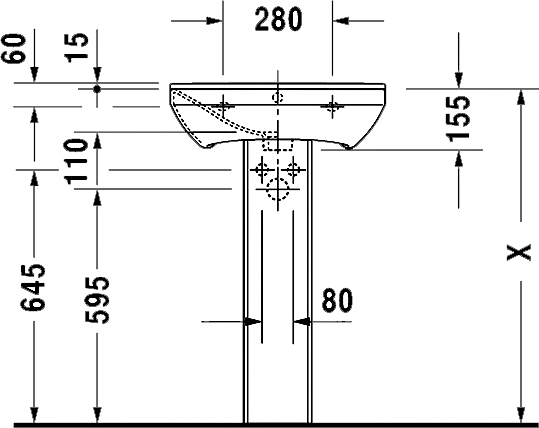 Пьедестал для раковины Duravit P3 Comforts 0858360000