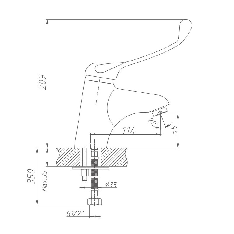 Смеситель для раковины Haiba HB1054 хром