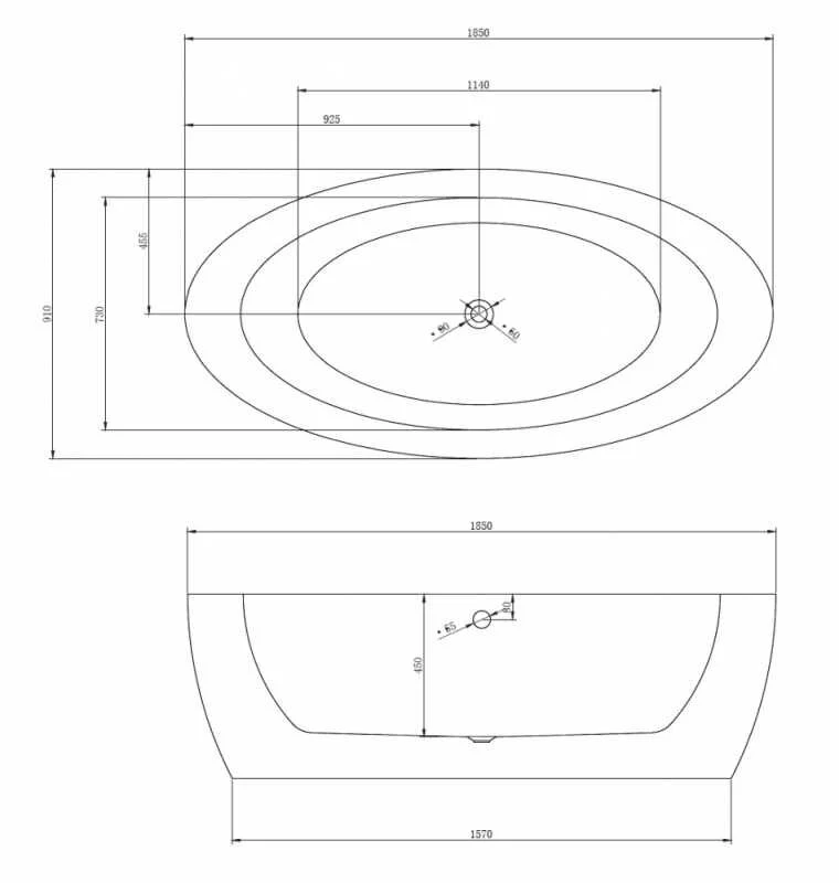 Акриловая ванна Abber AB9206 белый