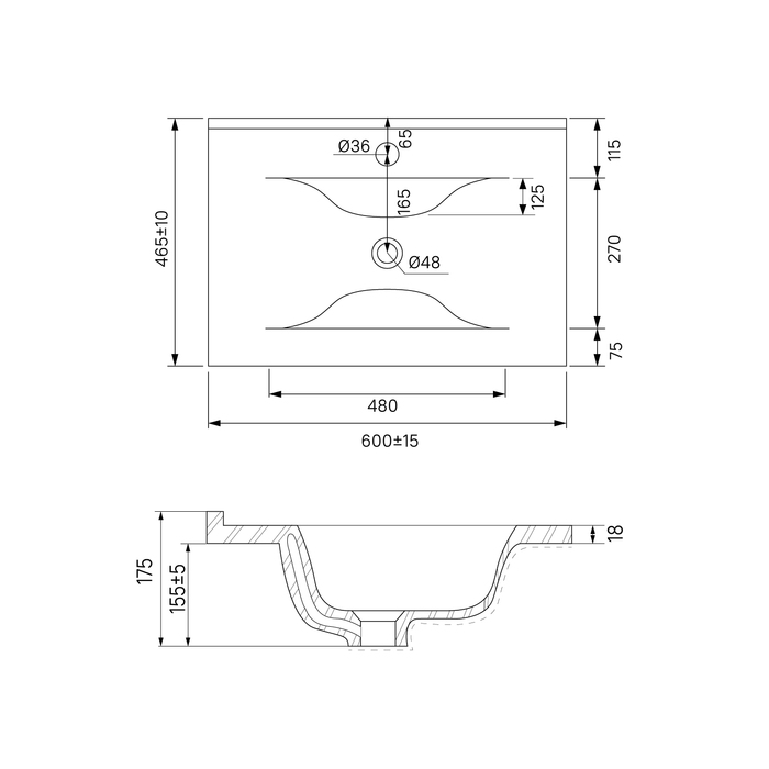 Тумба с раковиной Iddis Oxford OXF60N0i95K