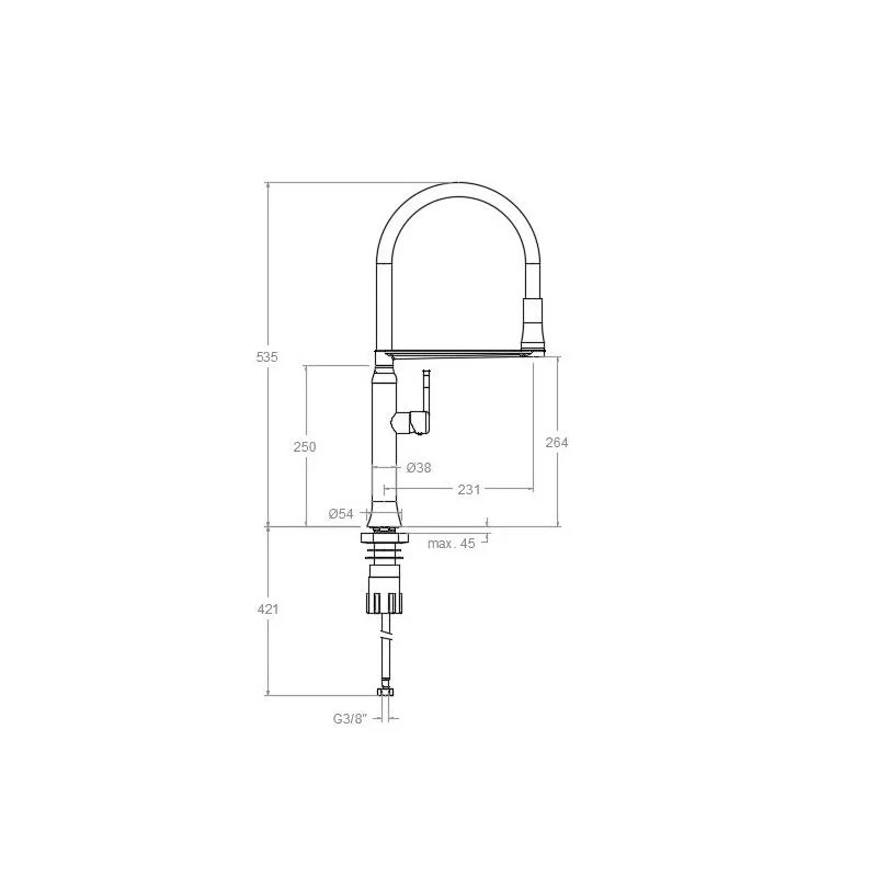 Смеситель для кухни Ramon Soler Kitchen 386801MACU медь, черный