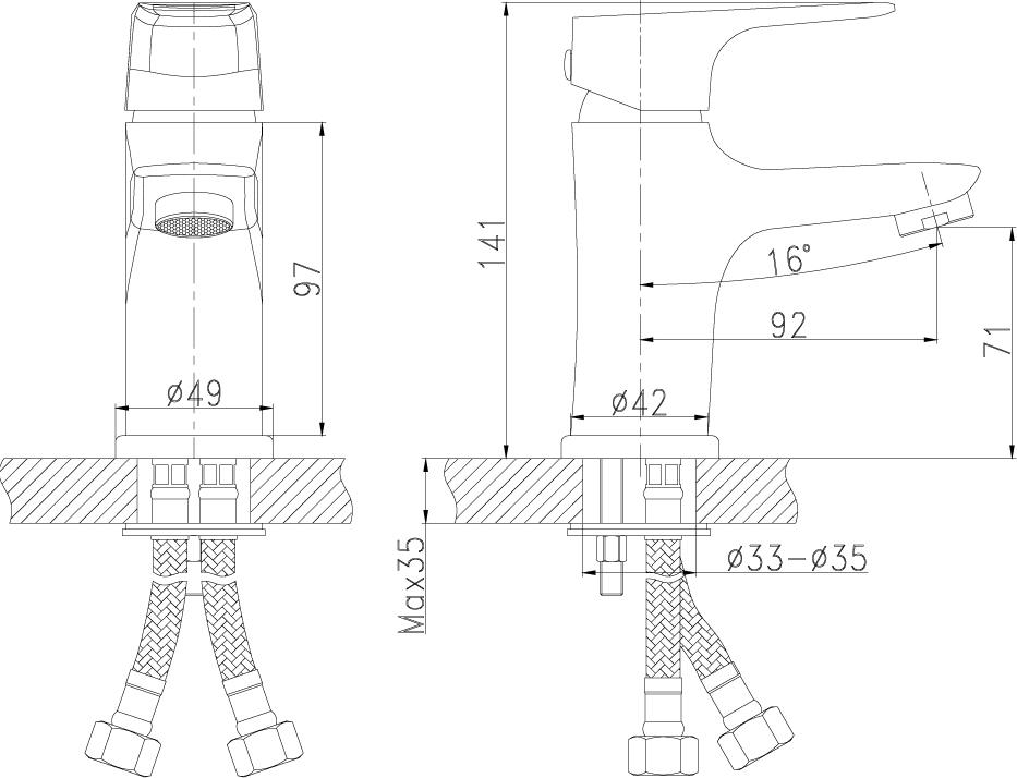 Смеситель Rossinka RS31 RS31-11 для раковины