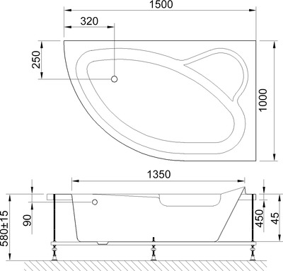 Акриловая ванна Royal Bath Alpine 150х100 RB 819100 R