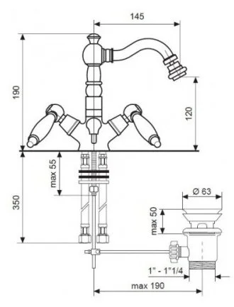 Смеситель для биде Emmevi Cheope 121614OR золото