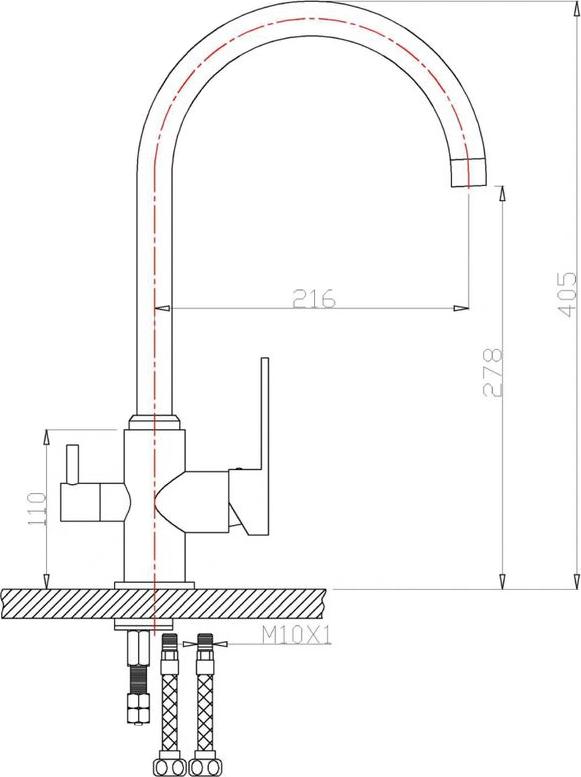 Смеситель Zorg Sanitary ZR 317 YF-33 для кухонной мойки