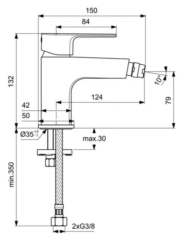 Смеситель для биде Ideal Standard Cerafine BC690AA хром