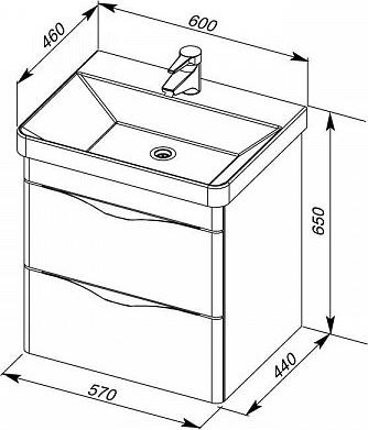 Тумба с раковиной Aquanet Орлеан 60 00213043, белый