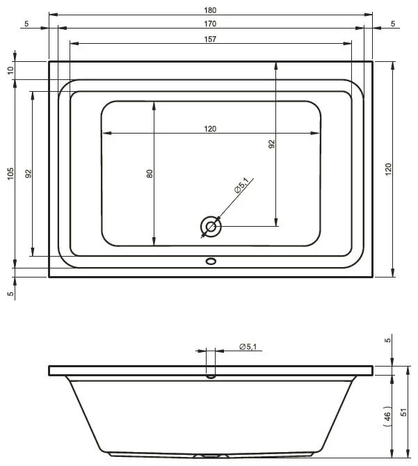 Акриловая ванна Riho Thermae Line BZ77 белый