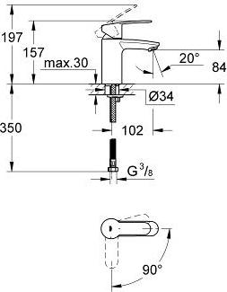 Смеситель для раковины Grohe Eurostyle Cosmopolitan 2337320E