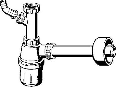 Сифон для раковины Viega 326319 с отводом под стиральную машину без выпуска
