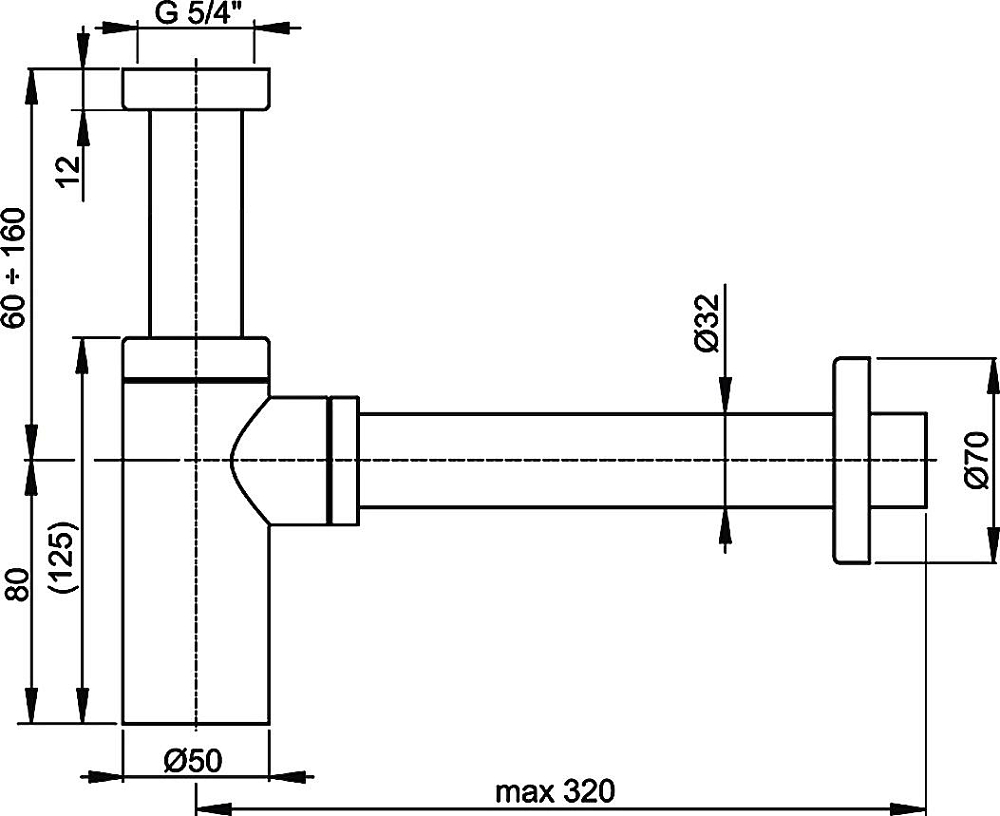 Сифон для раковины AlcaPlast A400