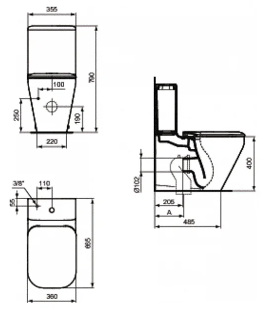 Напольный унитаз Ideal Standard Tonic II K316901/K404901/K7065 AquaBlade белый, сиденье микролифт