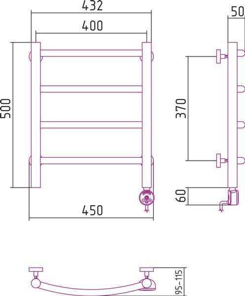 Полотенцесушитель электрический Сунержа Галант 50x40 R